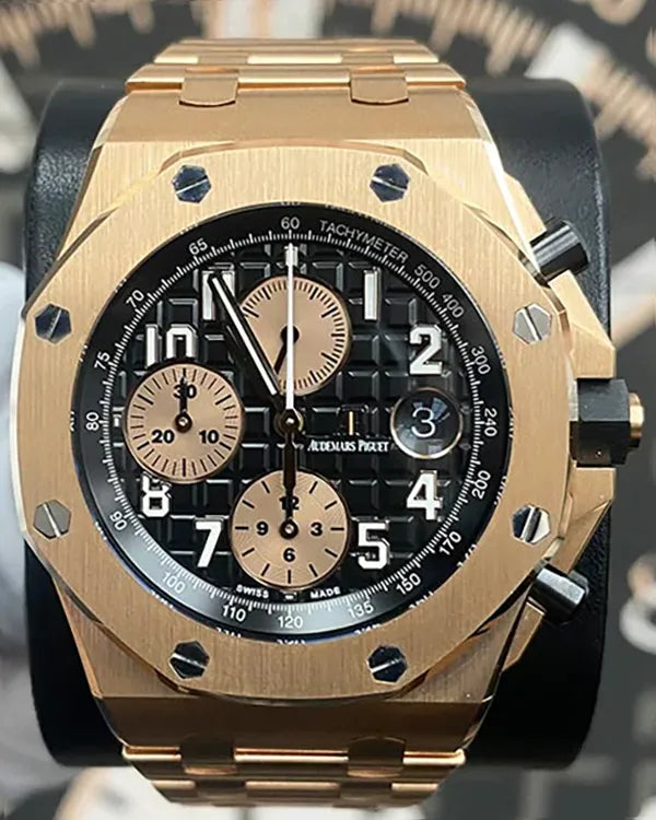 Audemars Piguet Royal Oak 42MM Black Dial Rose Gold Bracelet (26470OR.OO.1000OR.03)