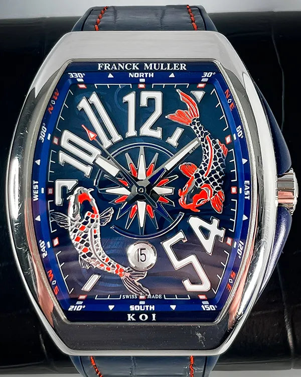 2022 Franck Muller Vanguard Yachting KOI L.E. 44MM Blue Dial Leather Strap (V45 YT SC DT AC BL)