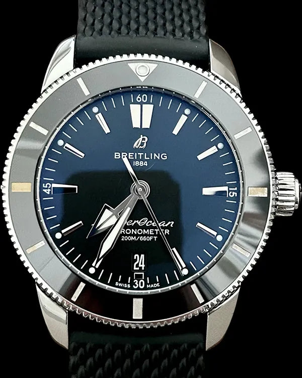 No Reserve - Breitling Superocean Heritage II 44MM Black Dial Rubber Strap (AB2030121B1S1)