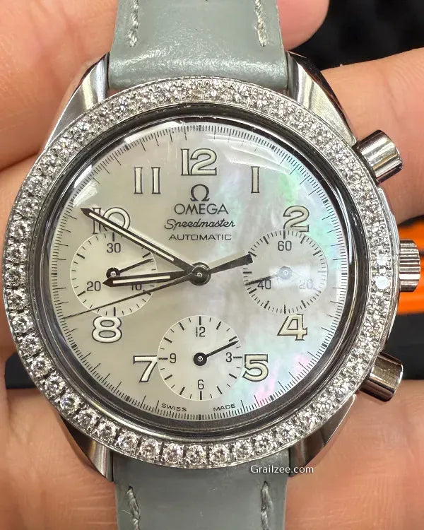 Omega Speedmaster 39MM Mother of Pearl Dial Leather Strap (3515.70.00)