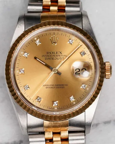 Rolex Datejust 36MM Champagne Dial Two-Tone Jubilee Bracelet (16233G)