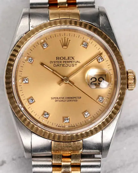 Rolex Datejust 36MM Champagne Dial Two-Tone Jubilee Bracelet (16233G)