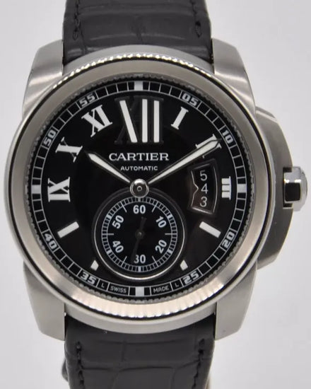 Cartier Calibre de Cartier 42MM Black Dial Leather Strap (W7100041)