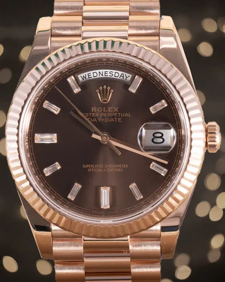 2016 Rolex Day-Date 40MM Brown Dial Rose Gold President Bracelet (228235)