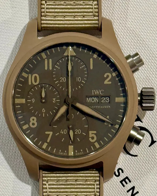 2024 IWC Schaffhausen Pilot Top Gun "Mojave Desert" 41.9MM Brown Dial Textile Strap (IW389402)