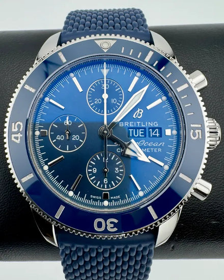 No Reserve - 2018 Breitling Superocean Heritage II 44MM Blue Dial Rubber Strap (A13313161C1S1)