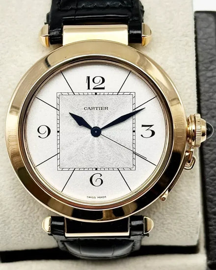 Cartier Pasha De Cartier 42MM Silver Dial Leather Strap (2770)