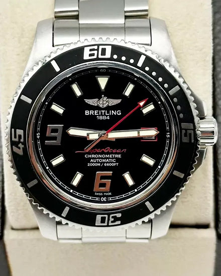2015 Breitling Superocean 44MM Black Dial Steel Bracelet (A1739102)