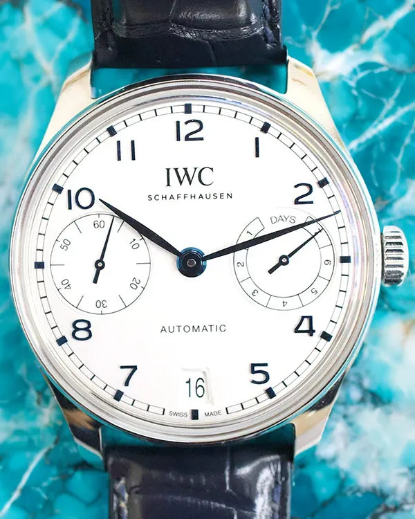 IWC Schaffhausen Portugieser 42MM Silver Dial Leather Strap (IW501702)
