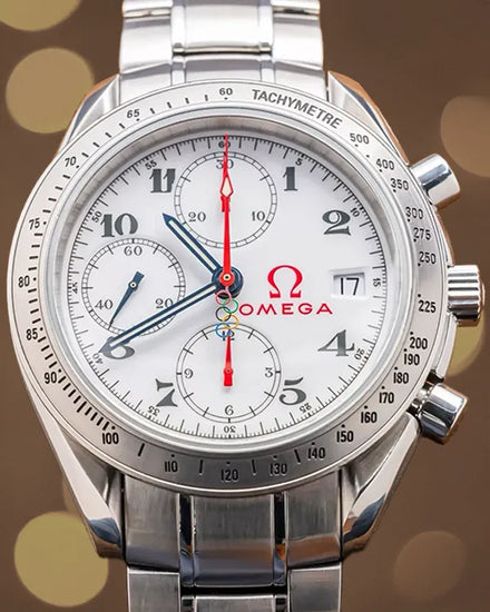 Omega Speedmaster Date Specialties Olympic Games S.E. 40MM White Dial Steel Bracelet  (323.10.40.40.04.001)