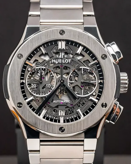 2018 Rare Hublot Classic Fusion 45MM Skeleton Dial Titanium Bracelet (528.NX.0170.NX)