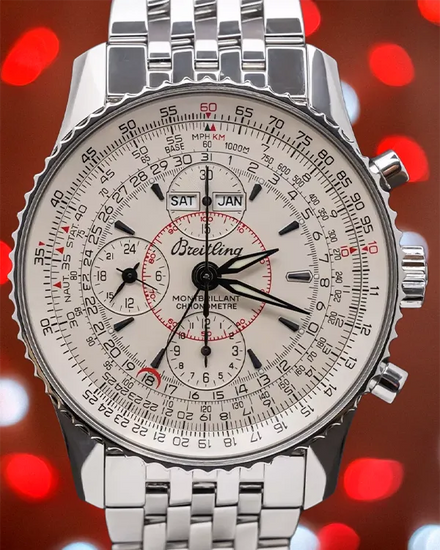 Breitling Montbrillant Datora 43MM Silver Dial Steel Bracelet (A21330)