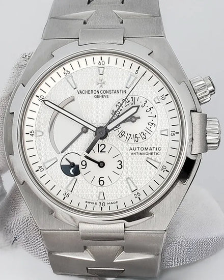 Vacheron Constantin Overseas Dual Time 42MM Silver Dial Steel Bracelet (47450)