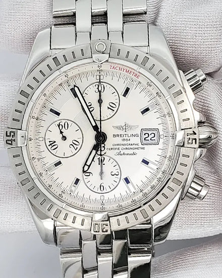 Breitling Chronomat Evolution 44MM Silver Dial Steel Bracelet (A13356)