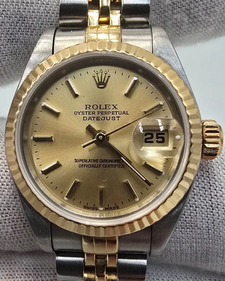 Rolex Lady-Datejust 26MM Champagne Dial Two-Tone Jubilee Bracelet (79173)