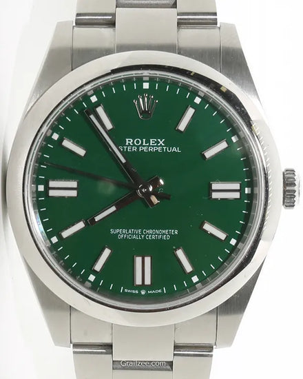 2023 Rolex Oyster Perpetual 41MM Green Dial Oyster Bracelet (124300)