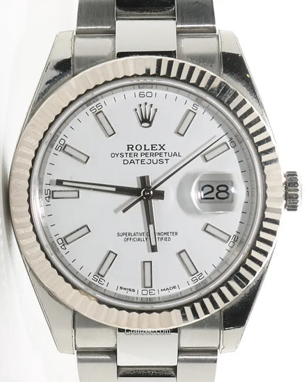 2018 Rolex Datejust 41MM White Dial Oyster Bracelet (126334)