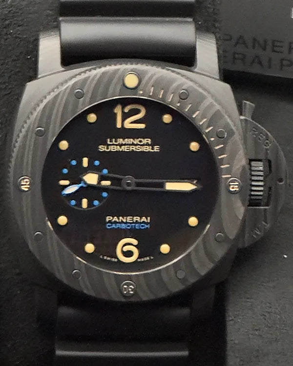 2018 Panerai Submersible 1950 3 Days 47MM Black Dial Rubber Strap (PAM00616)