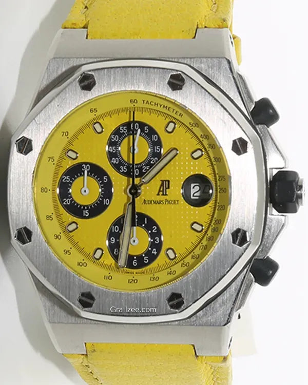 Audemars Piguet Royal Oak Offshore 42MM Yellow Dial Leather Strap (25770ST.OO.D050BU.02)