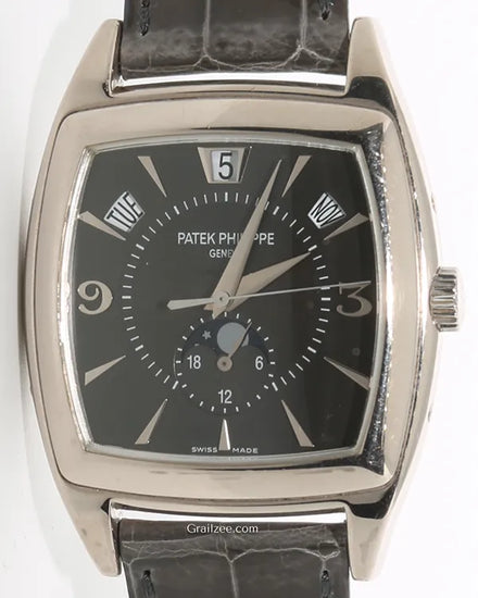 Patek Philippe Gondolo Calendario 38MM Grey Dial Leather Strap (5135G-010)