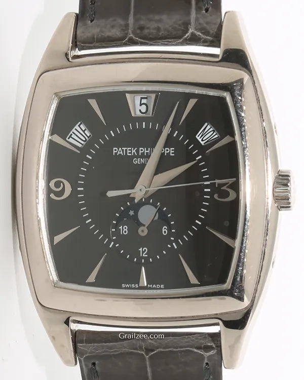 Patek Philippe Gondolo Calendario 38MM Grey Dial Leather Strap (5135G-010)