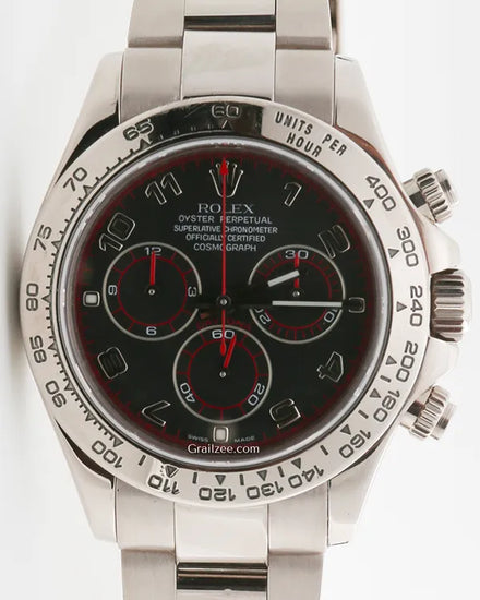 2007 Rolex Cosmograph Daytona 40MM Black Dial White Gold Oyster Bracelet (116509)