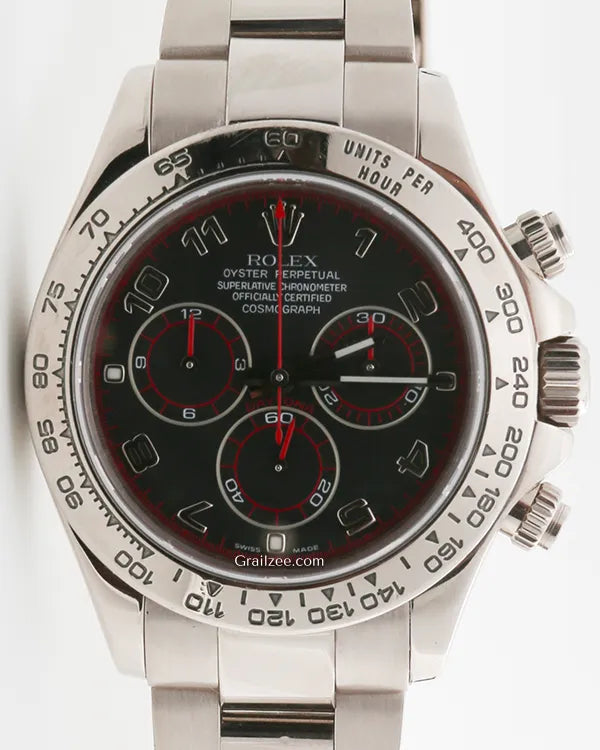 2007 Rolex Cosmograph Daytona 40MM Black Dial White Gold Oyster Bracelet (116509)