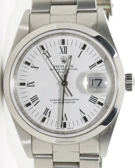 2005 Rolex Oyster Perpetual Date 34MM White Dial Oyster Bracelet (15200)