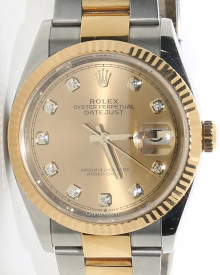 2018 Rolex Datejust 36MM Champagne Dial Two-Tone Oyster Bracelet (126233)