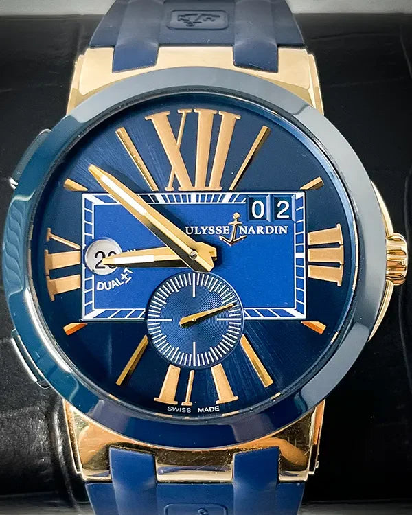 Ulysse Nardin Executive Dual Time 43MM Blue Dial Rubber Strap (246-00-3/43)