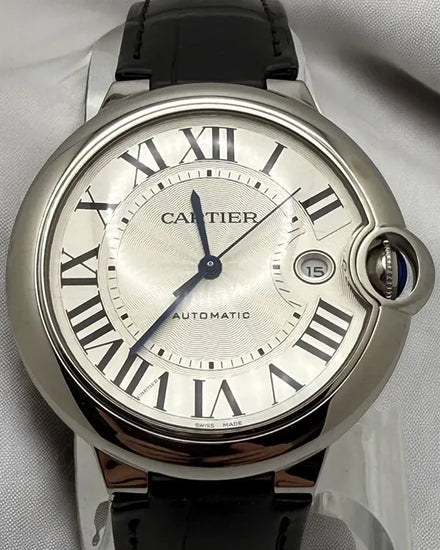 2021 Cartier Ballon Bleu 42MM Silver Dial Leather Strap (WSBB0026)