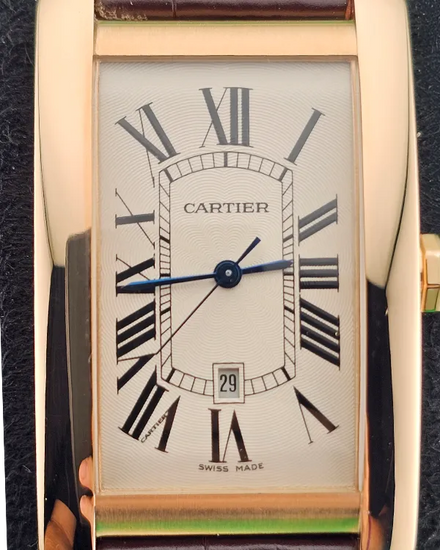 Cartier Tank Américaine Large 45MM Silver Dial Leather Strap (W2609156)