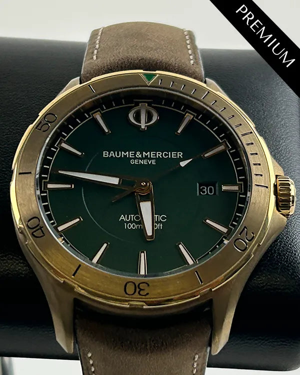 Baume & Mercier Clifton Club Bronze Case 42MM Green Dial Leather Strap (M0A10503)