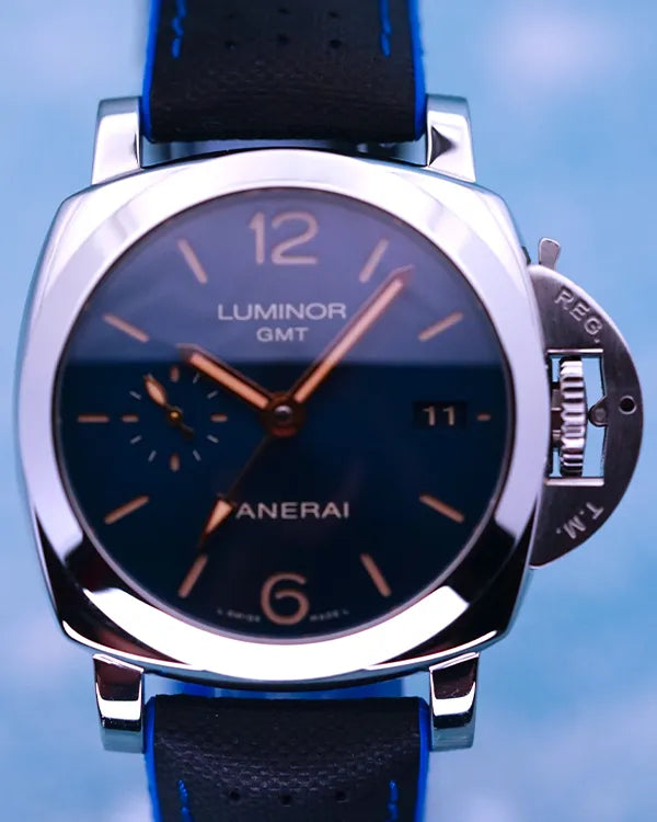 2016 Panerai Luminor 1950 3 Days GMT 42MM Blue Dial Leather Strap (PAM00688)