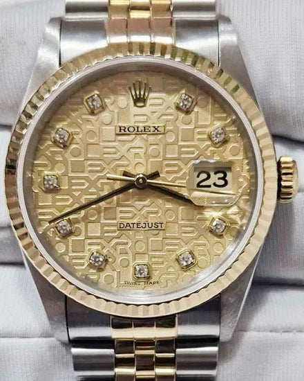 1995 (W serial) Rolex Datejust 36MM Champagne "Computer Jubilee" Dial Two-Tone Jubilee Bracelet (16233)