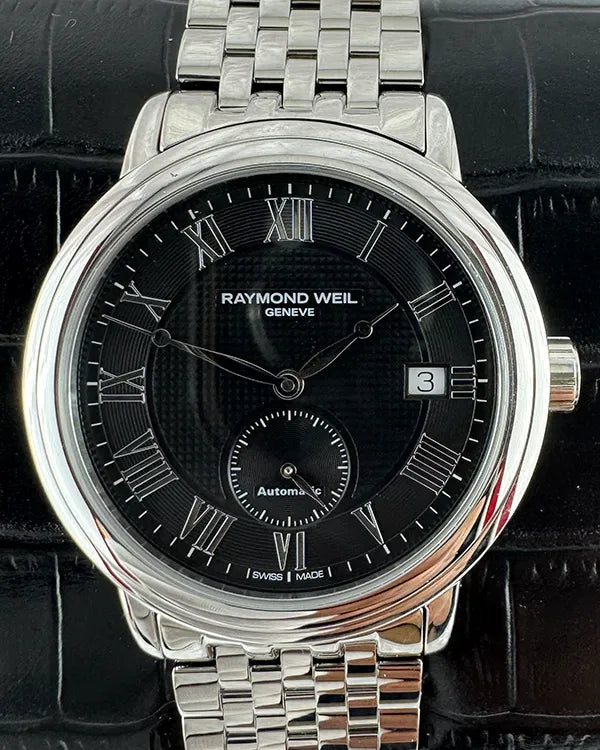 No Reserve - Raymond Weil Geneve 39MM Black Dial Steel Bracelet (2838-ST-00208)
