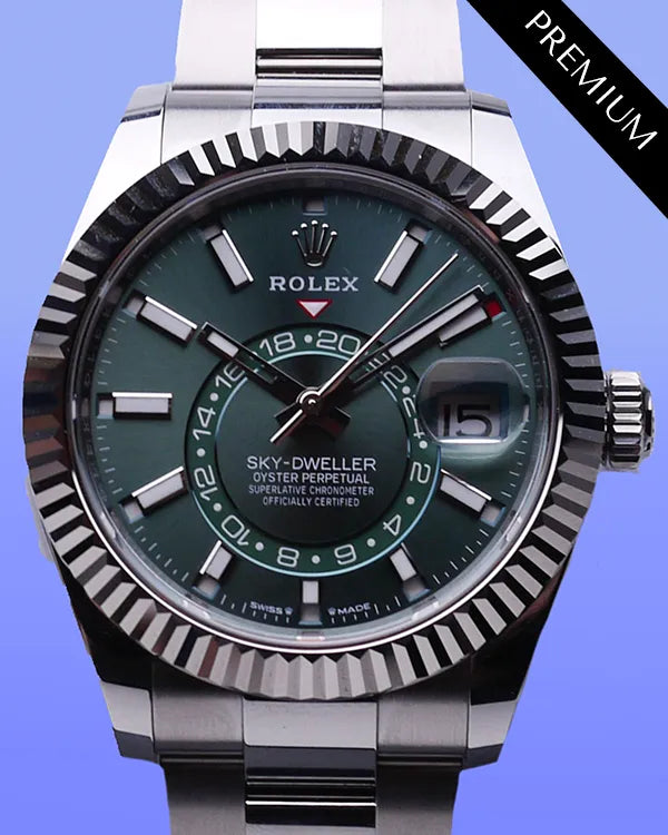 (HOLD, PENDING PICS) 2025 Rolex Sky-Dweller 42MM Green Dial Oyster Bracelet (336934)