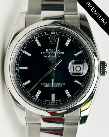 2016 Rolex Datejust 36MM Black Dial Oyster Bracelet (116200)
