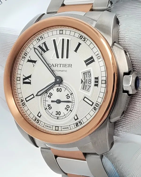 Cartier Calibre de Cartier 42MM Silver Dial Two-Tone Bracelet (W7100036)