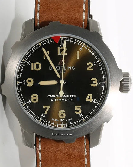 Breitling Aviator 8 46MM Green Dial Leather Strap (EB2040101L1X1)