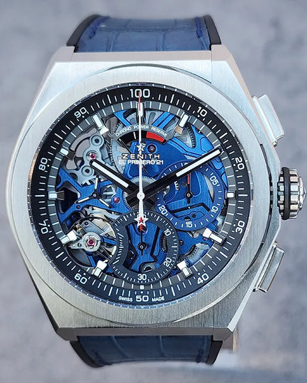 2022 Zenith Defy 44MM Skeleton Dial Leather Strap (95.9002.9004/78.R584)