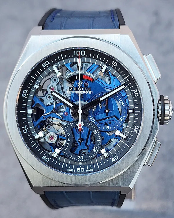 2022 Zenith El Primero 44MM Skeleton Dial Leather Strap (95.9002.9004/78.R584)