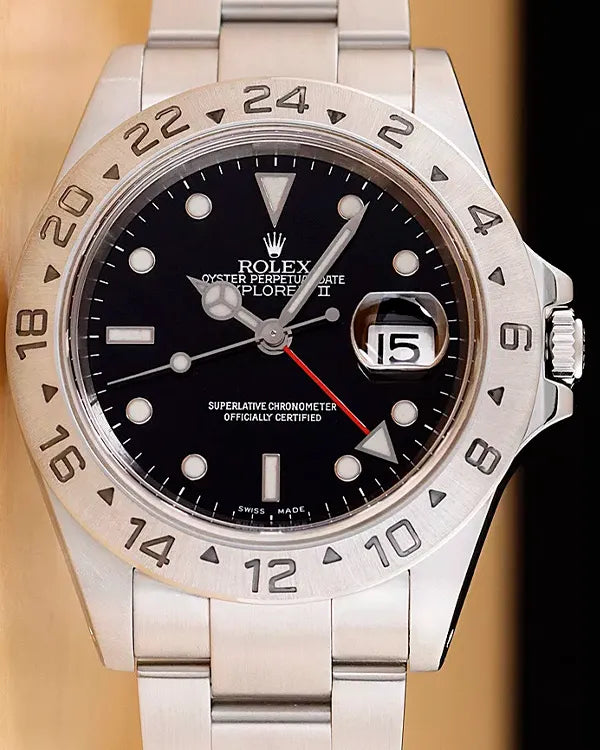 Rolex Explorer II 40MM Black Dial Oyster Bracelet (16570)