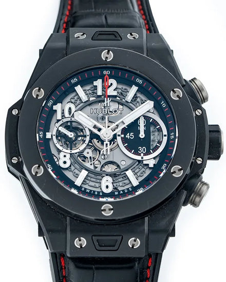 Hublot Big Bang Unico Black Magic 45MM Skeleton Dial Leather/Rubber Strap (441.CI.1170.RX)