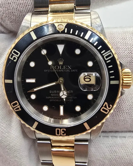 (U Serial) Rolex Submariner Date 40MM Black Dial Two-Tone Oyster Bracelet (16613)