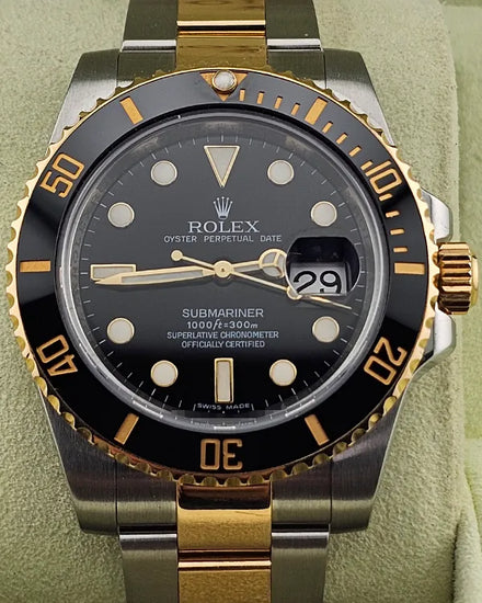 2009 (V Serial) Rolex Submariner Date 40MM Black Dial Two-Tone Oyster Bracelet (116613LN)