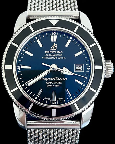 No Reserve - 2015 Breitling Superocean Heritage 42MM Black Dial Steel Bracelet (A1732124/BA61)