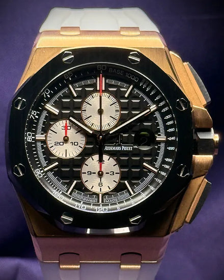 2014 Audemars Piguet Royal Oak Offshore Chronograph 44MM Black Dial Aftermarket Rubber Strap (26401RO.OO.A002.CA.01)