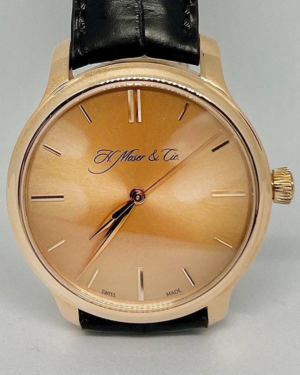 H. Moser & Cie Endeavour 40MM Champagne Dial Leather Strap (343.505-013)