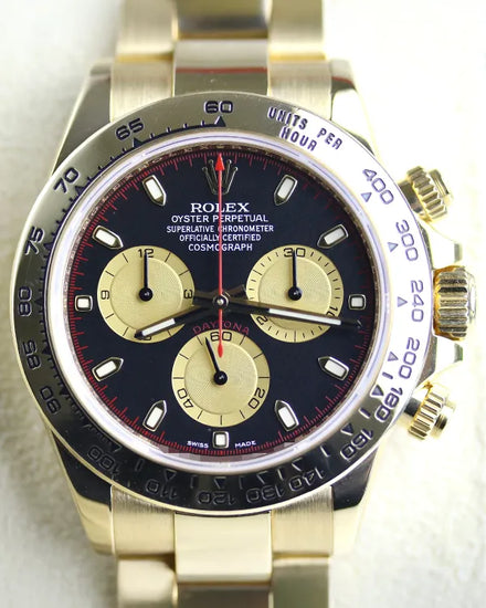 2019 Rolex Cosmograph Daytona "Paul Newman" 40MM Black Dial Yellow Gold Oyster Bracelet (116508)